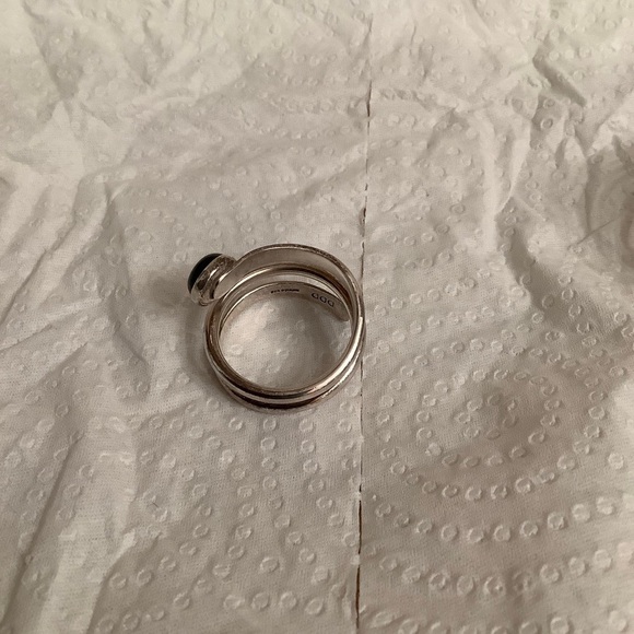 Dominique Dinouart DDD 925 Silver Black Ónix Inlay Cuff Bangle + Ring 8.5 Set - Picture 12 of 15